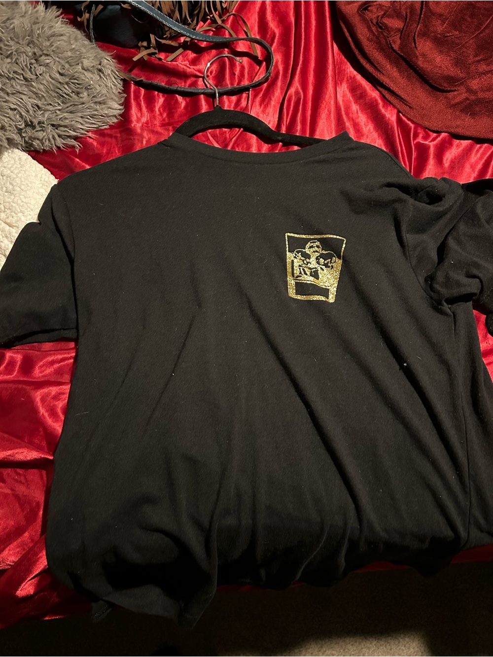 George Black Short-Sleeve Tee with Gold Chest Graphic